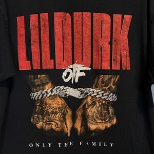 Lil Durk OTF Only The Family Mens Black Graphic Hip Hop Tee